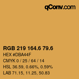 カラーコード: RGB 219 164.6 79.6 | qconv.com