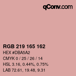Color code: RGB 219 165 162 | qconv.com