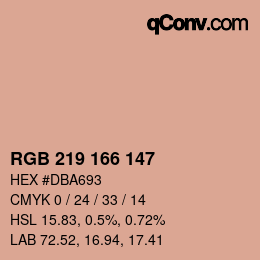 Color code: RGB 219 166 147 | qconv.com