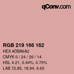 Color code: RGB 219 166 162 | qconv.com