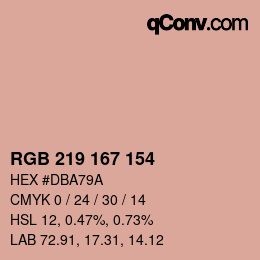 Farbcode: RGB 219 167 154 | qconv.com