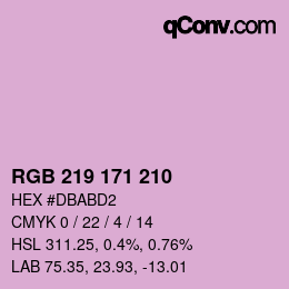 颜色代码: RGB 219 171 210 | qconv.com