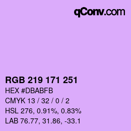 カラーコード: RGB 219 171 251 | qconv.com