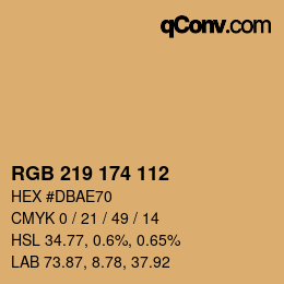 カラーコード: RGB 219 174 112 | qconv.com