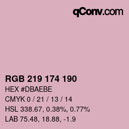 Farbcode: RGB 219 174 190 | qconv.com