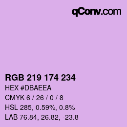 Farbcode: RGB 219 174 234 | qconv.com