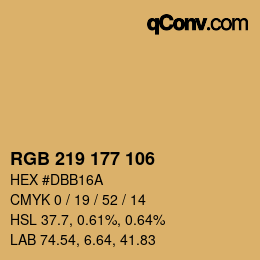 Color code: RGB 219 177 106 | qconv.com