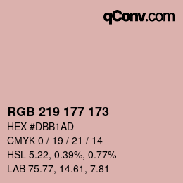 颜色代码: RGB 219 177 173 | qconv.com