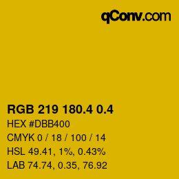 カラーコード: RGB 219 180.4 0.4 | qconv.com