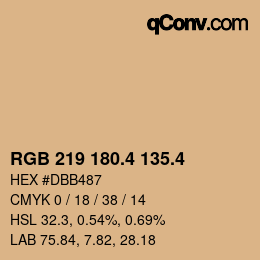 カラーコード: RGB 219 180.4 135.4 | qconv.com