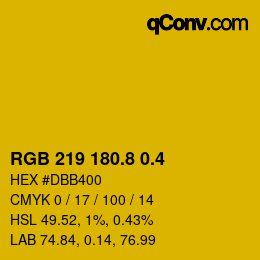 カラーコード: RGB 219 180.8 0.4 | qconv.com