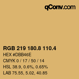 カラーコード: RGB 219 180.8 110.4 | qconv.com