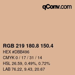 カラーコード: RGB 219 180.8 150.4 | qconv.com
