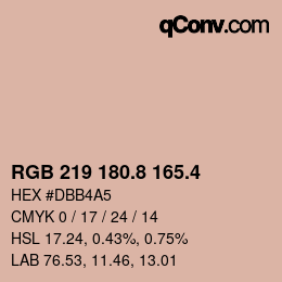 カラーコード: RGB 219 180.8 165.4 | qconv.com
