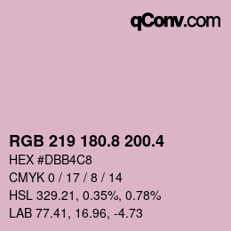 カラーコード: RGB 219 180.8 200.4 | qconv.com