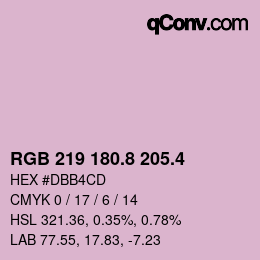 カラーコード: RGB 219 180.8 205.4 | qconv.com