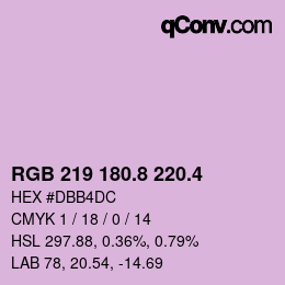 カラーコード: RGB 219 180.8 220.4 | qconv.com