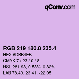 カラーコード: RGB 219 180.8 235.4 | qconv.com