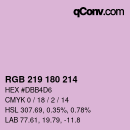 Color code: RGB 219 180 214 | qconv.com