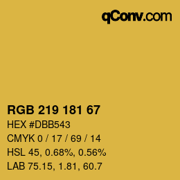 颜色代码: RGB 219 181 67 | qconv.com