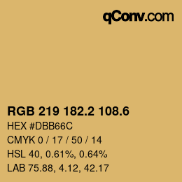 カラーコード: RGB 219 182.2 108.6 | qconv.com