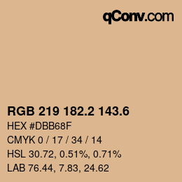 カラーコード: RGB 219 182.2 143.6 | qconv.com