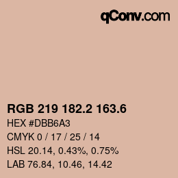 カラーコード: RGB 219 182.2 163.6 | qconv.com