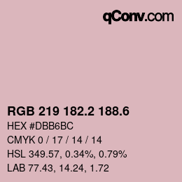 カラーコード: RGB 219 182.2 188.6 | qconv.com