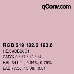 カラーコード: RGB 219 182.2 193.6 | qconv.com