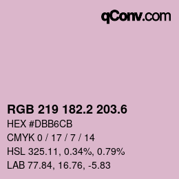 カラーコード: RGB 219 182.2 203.6 | qconv.com