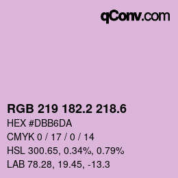 カラーコード: RGB 219 182.2 218.6 | qconv.com