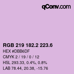 カラーコード: RGB 219 182.2 223.6 | qconv.com
