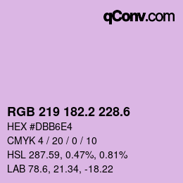 カラーコード: RGB 219 182.2 228.6 | qconv.com