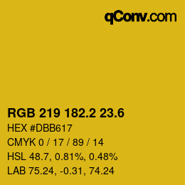カラーコード: RGB 219 182.2 23.6 | qconv.com