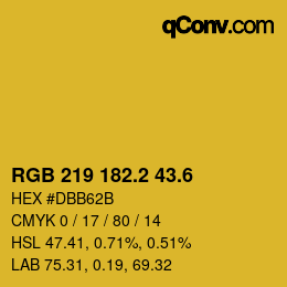 カラーコード: RGB 219 182.2 43.6 | qconv.com