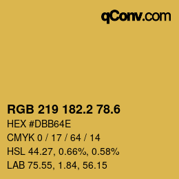 カラーコード: RGB 219 182.2 78.6 | qconv.com