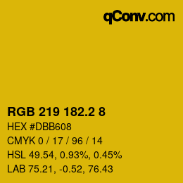 カラーコード: RGB 219 182.2 8 | qconv.com
