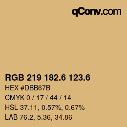 カラーコード: RGB 219 182.6 123.6 | qconv.com