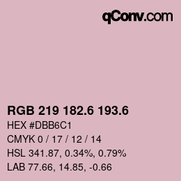カラーコード: RGB 219 182.6 193.6 | qconv.com