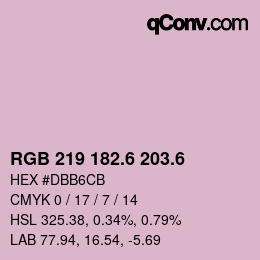 カラーコード: RGB 219 182.6 203.6 | qconv.com