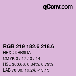カラーコード: RGB 219 182.6 218.6 | qconv.com