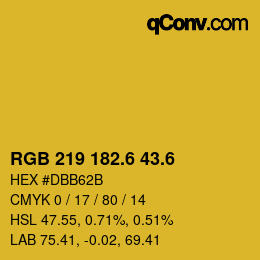 カラーコード: RGB 219 182.6 43.6 | qconv.com