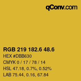 カラーコード: RGB 219 182.6 48.6 | qconv.com