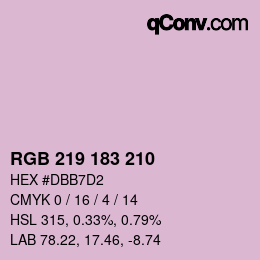 Color code: RGB 219 183 210 | qconv.com