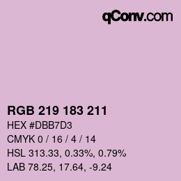 カラーコード: RGB 219 183 211 | qconv.com