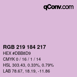 Color code: RGB 219 184 217 | qconv.com