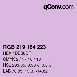 カラーコード: RGB 219 184 223 | qconv.com