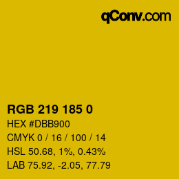 Color code: RGB 219 185 0 | qconv.com - big