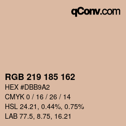 Color code: RGB 219 185 162 | qconv.com