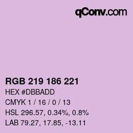 カラーコード: RGB 219 186 221 | qconv.com